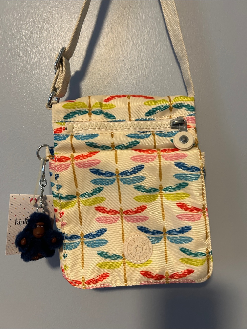 Kipling Dragonfly Print Multicolor Crossbody El Dorado NWT